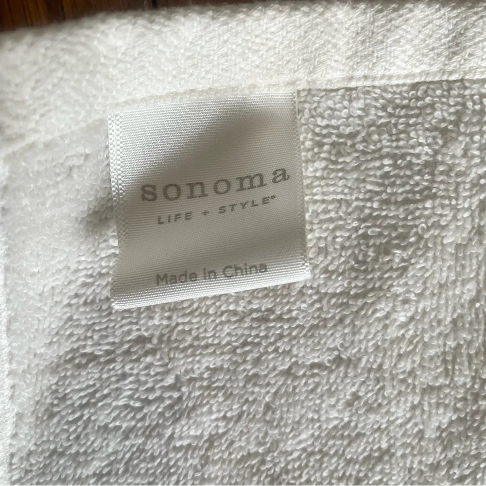 Sonoma 100% Cotton Cream Monogram Hand Towels